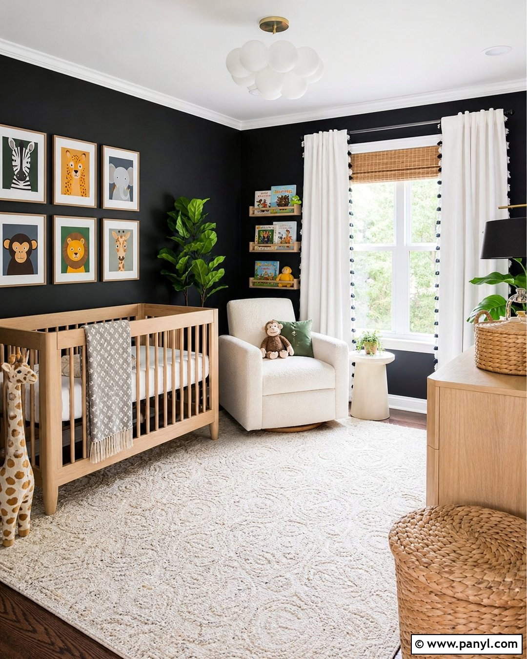 Black Nursery With White Trim - 30 Black Walls White Trim Ideas