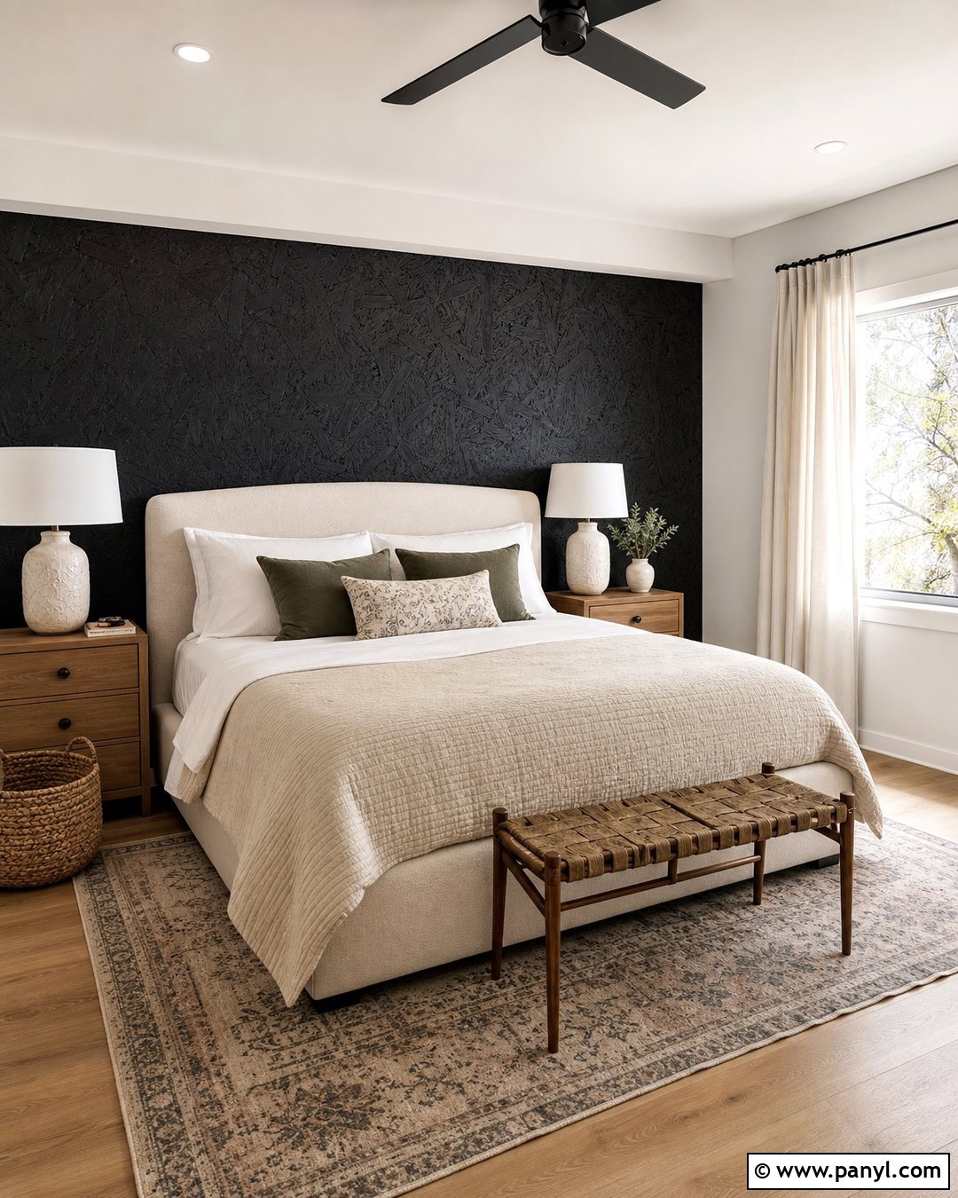 Black OSB Guest Room Walls - 20 Black Painted Osb Walls
