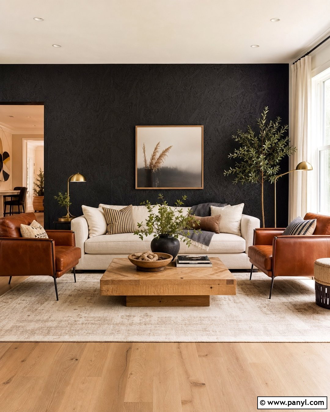 Black OSB Living Room Walls - 20 Black Painted Osb Walls