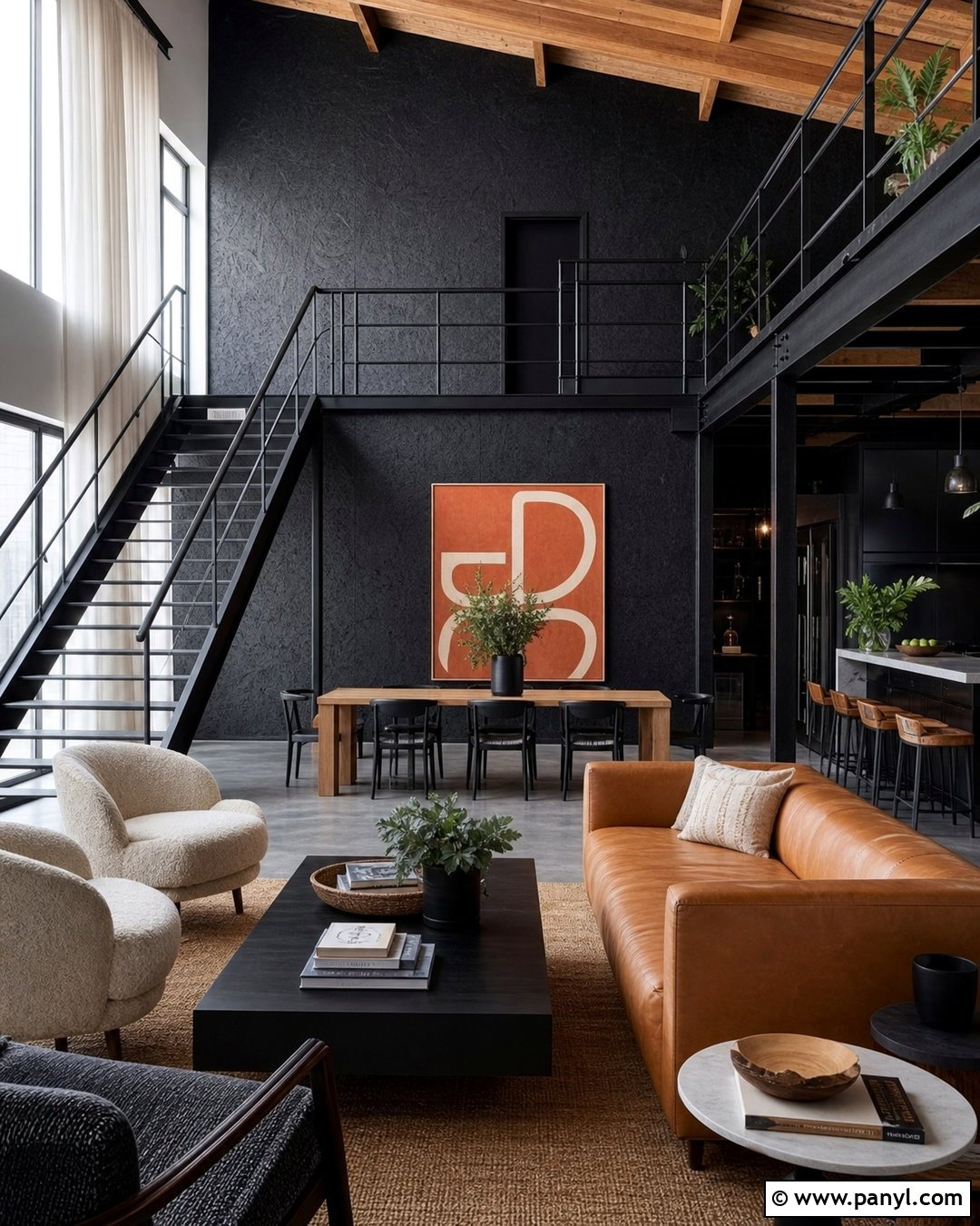 Black OSB Loft Walls - 20 Black Painted Osb Walls