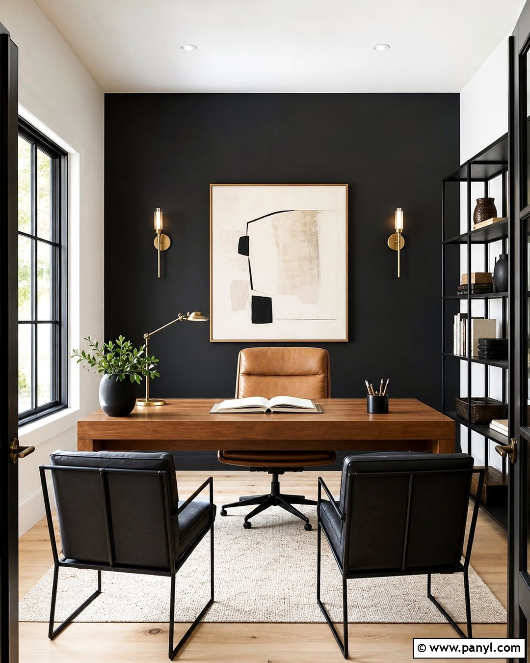 Black Office Accent Wall - 25 Office Wall Color Ideas Paint Ideas