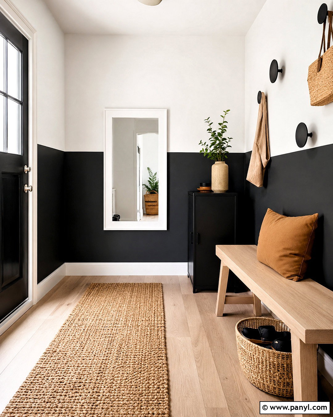 Black One-Third Split Painted Entryway Walls - 35 Split Painted Walls