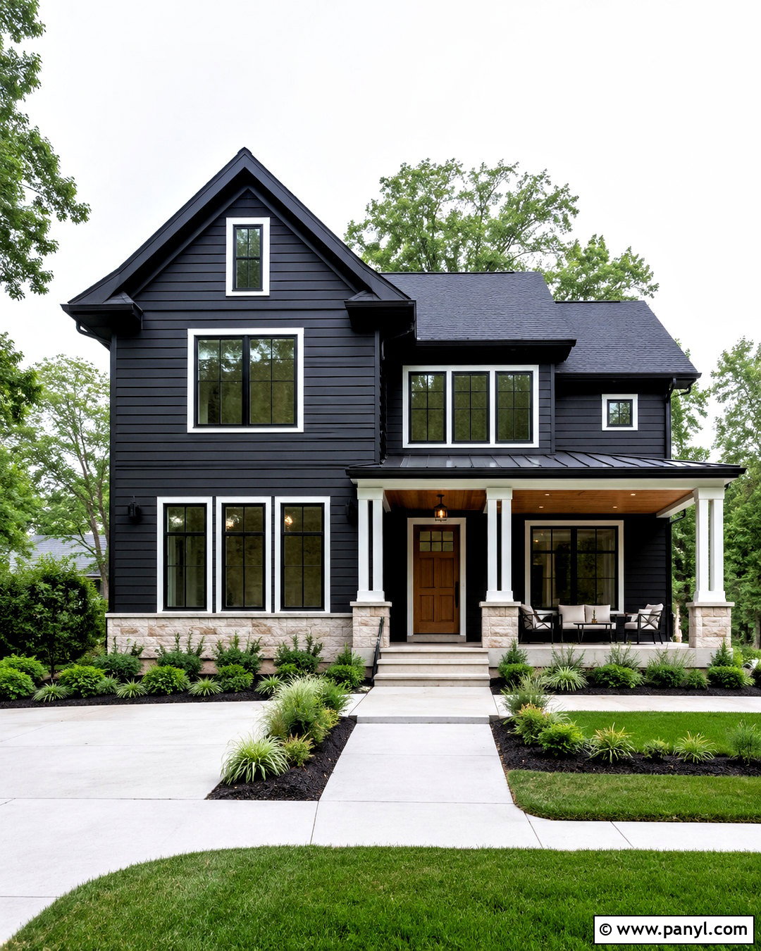 Black Outside Wall With White Trim - 20 outside wall painting ideas