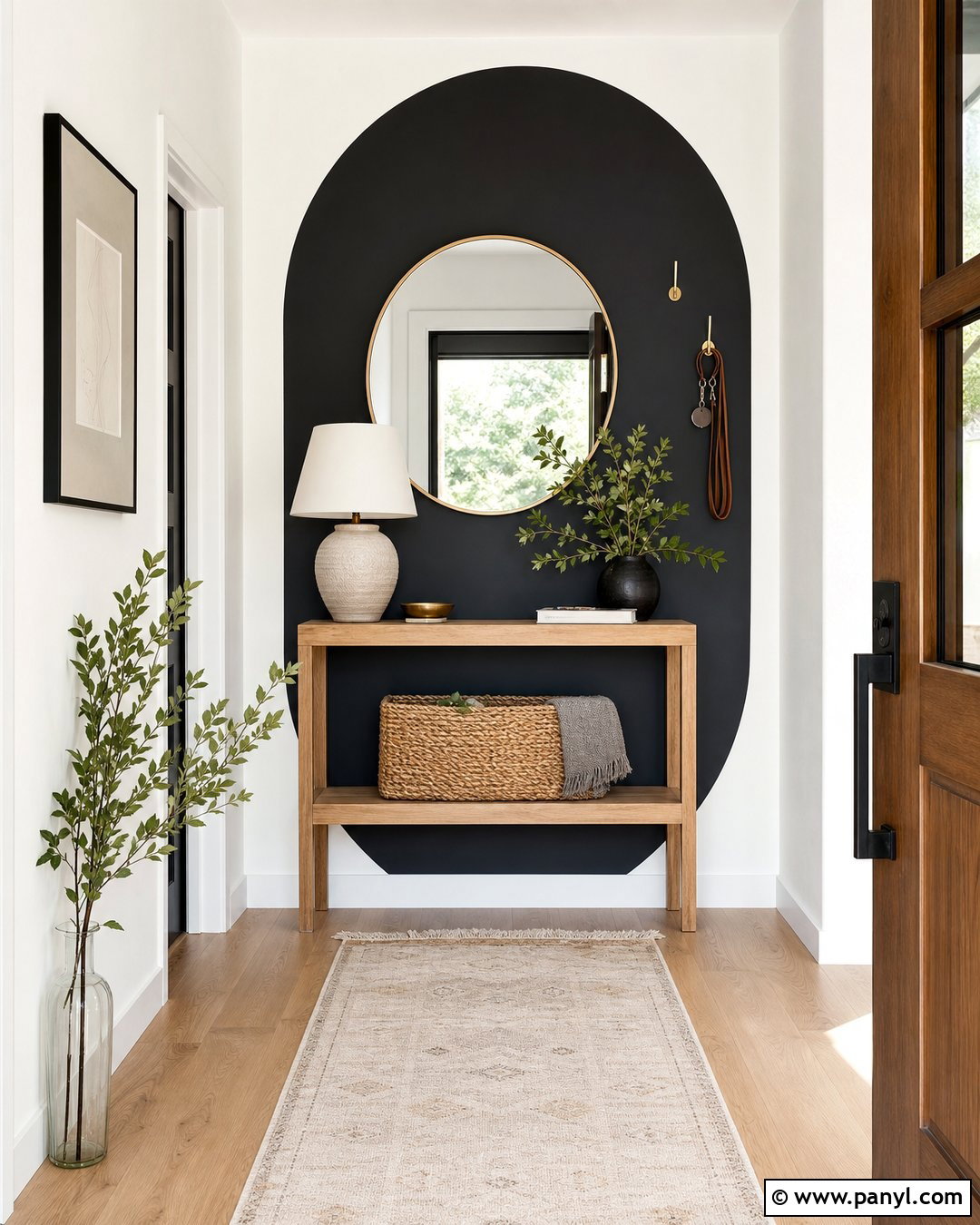 Black Oval Accent Wall Entryway - 20 Painted Oval Accent Wall Ideas