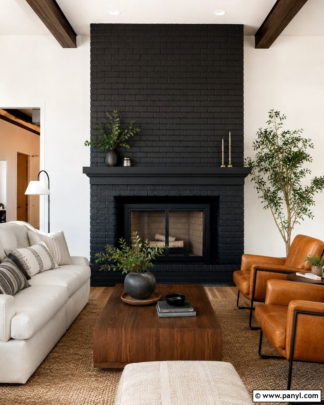 Black Painted Brick Fireplace - 20 Fireplace Colors Painted Brick Ideas