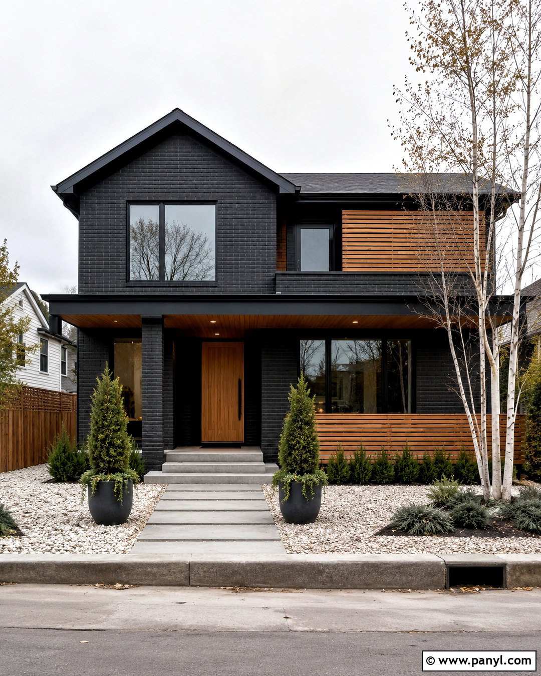 Black Painted Brick Modern Home - 20 painted brick homes