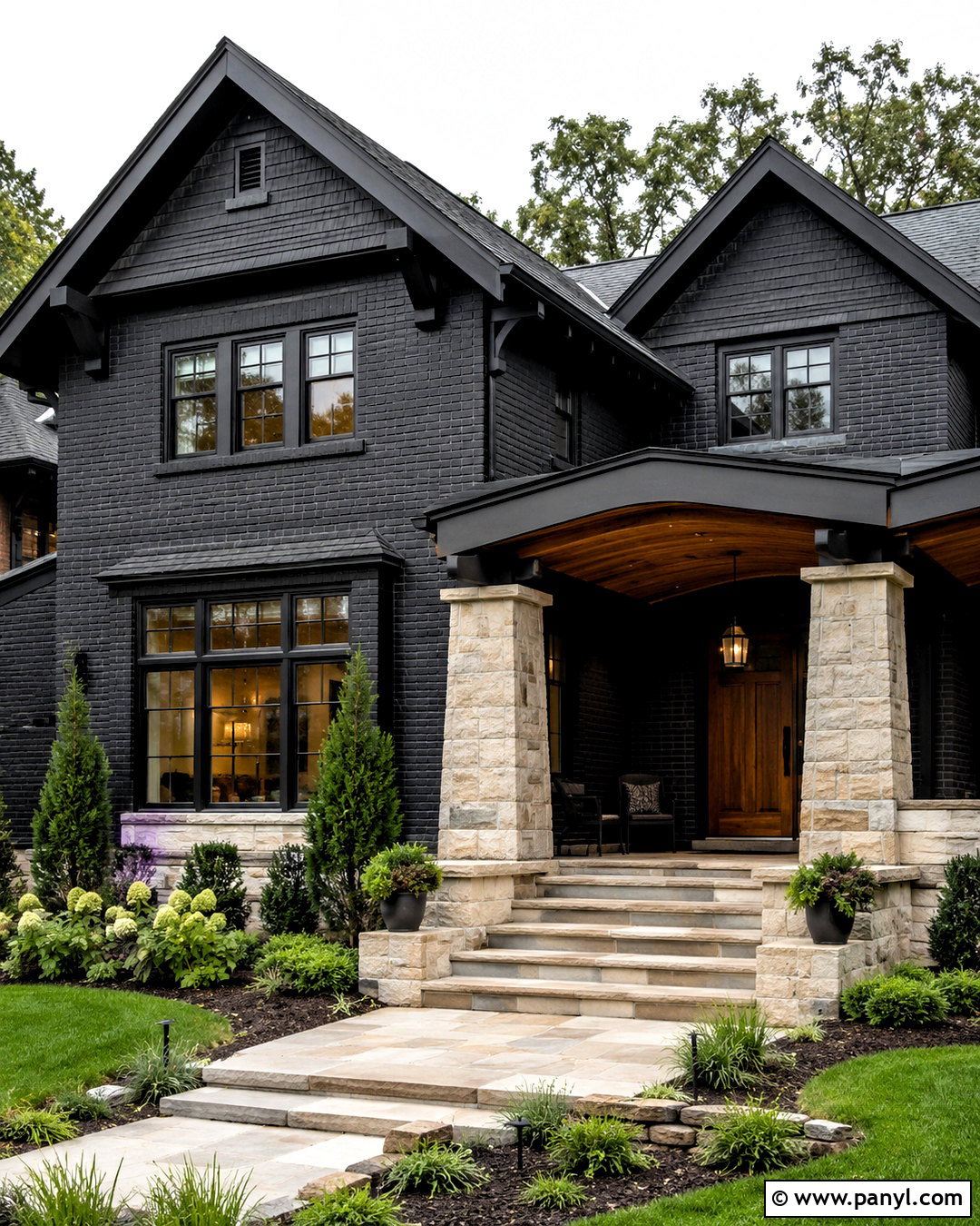 20 Dark Painted Brick Exterior Ideas for Timeless Curb Appeal
