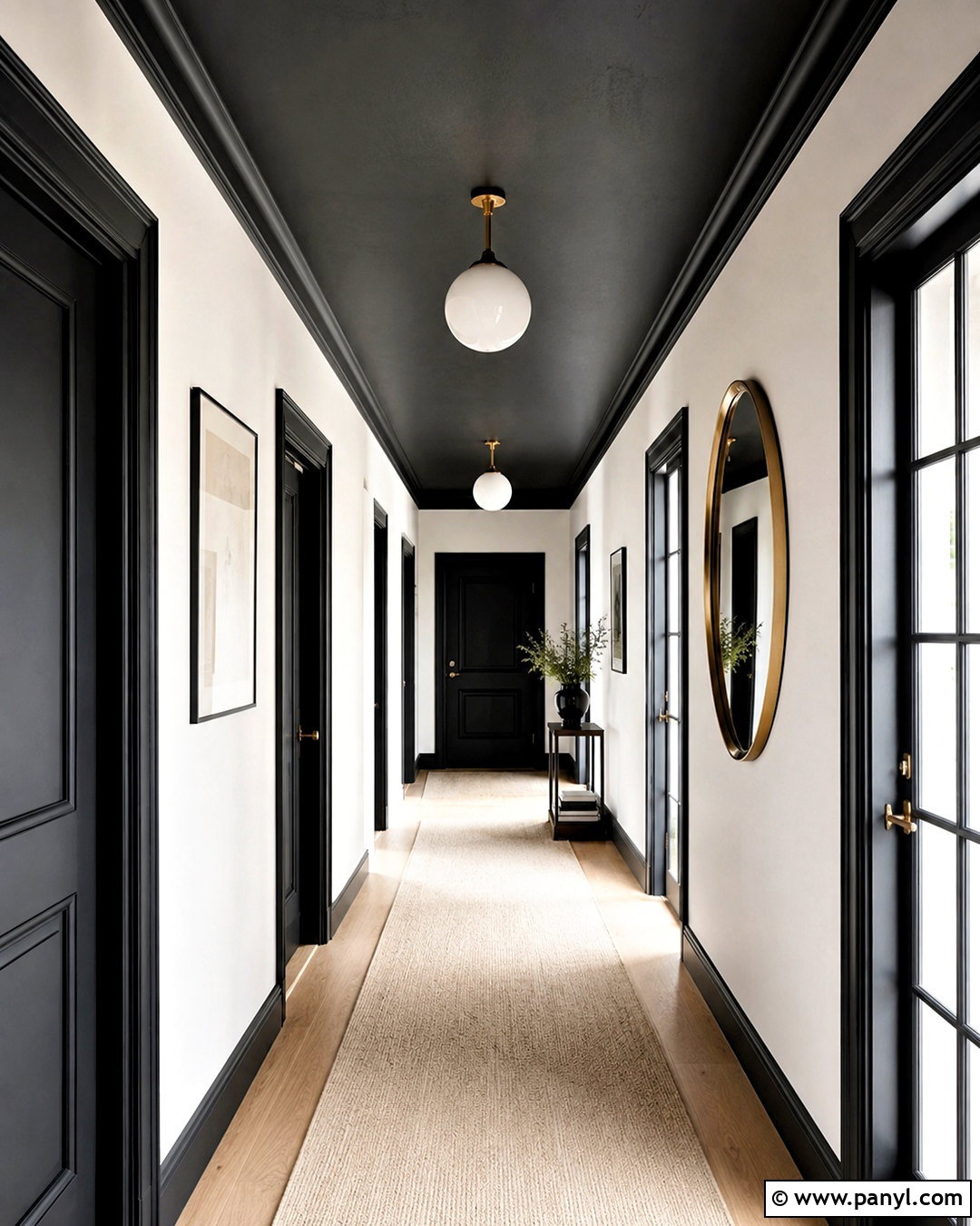 Black Painted Hallway Ceiling - 20 painted ceiling hallway ideas