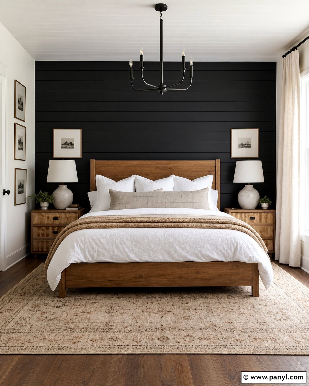 Black Painted Shiplap Wall - 20 Black Painted Wall In Room Ideas