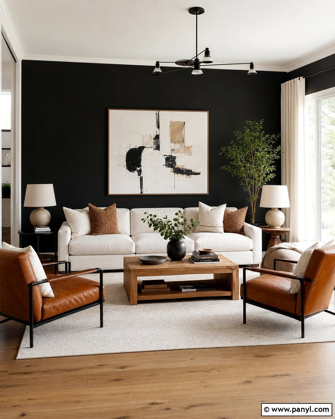 Black Painted Wall Living Room - 20 Black Painted Wall In Room Ideas