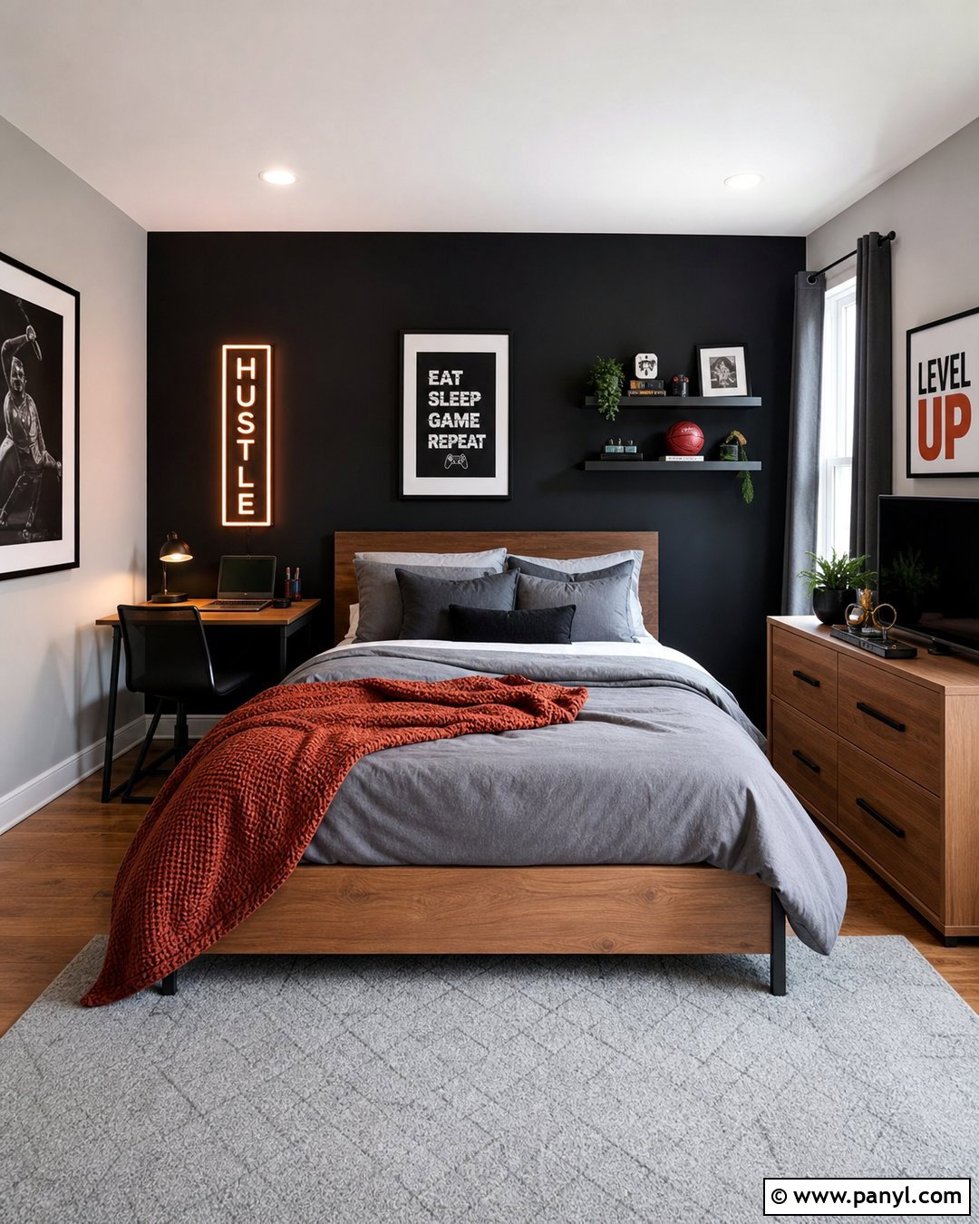 Black Painted Wall Teen Bedroom - 20 Black Painted Wall In Room Ideas