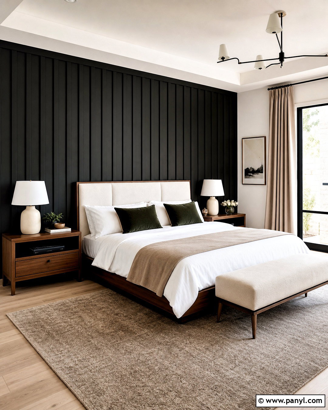 Black Panel Wall Behind Bed - 20 black panel wall ideas