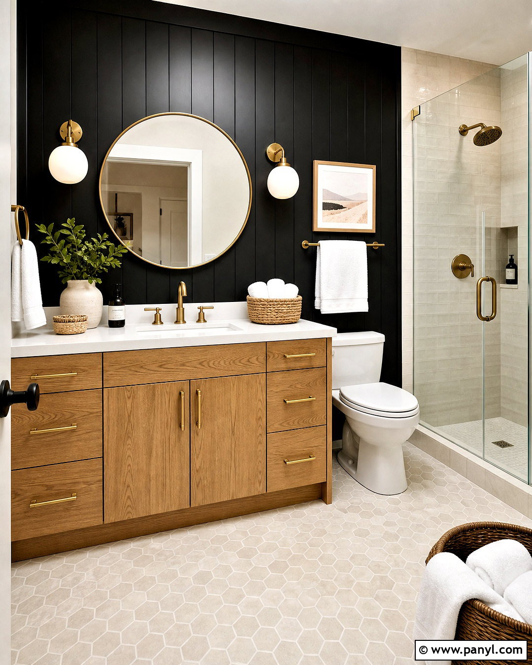 Black Panel Wall In Small Bathroom - 20 black panel wall ideas