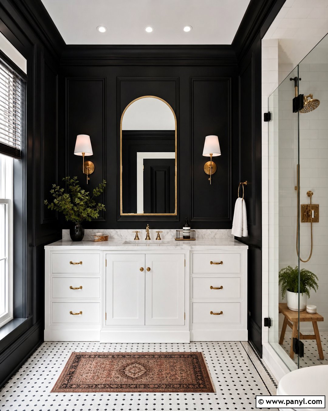 Black Paneled Bathroom Walls - 35 black bathroom walls