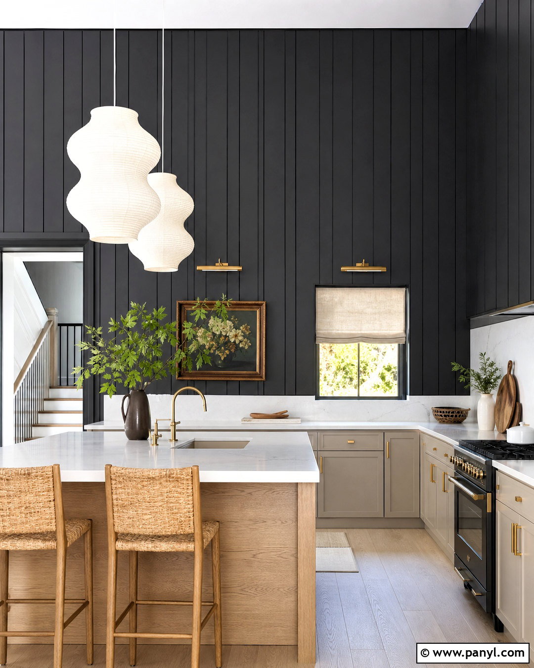 Black Paneled Kitchen Wall - 20 black kitchen wall ideas