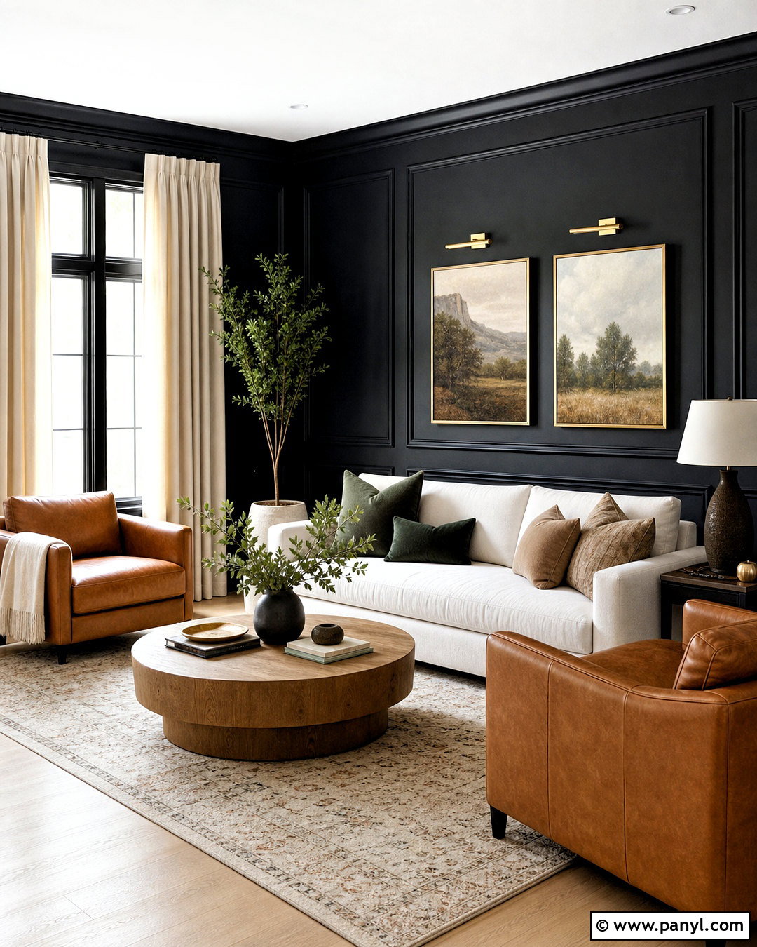 Black Paneled Wall Living Room - 20 black wall room ideas