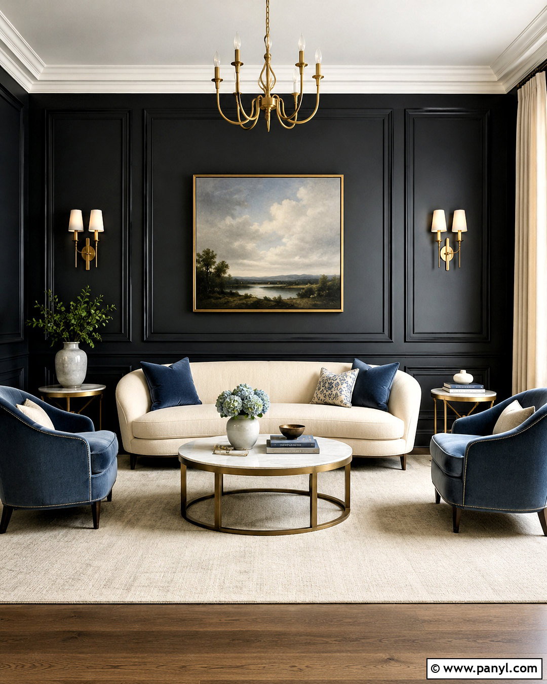 Black Paneled Wall Living Room - 20 black wall living room decorating ideas