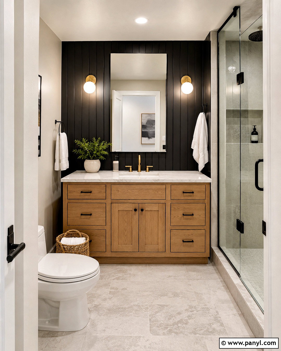 Black Paneling Small Bathroom - 20 black wall paneling ideas