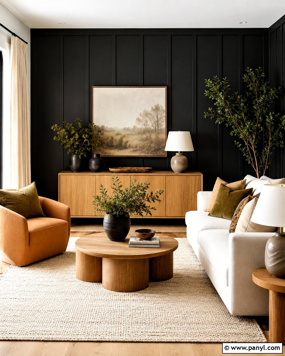 Black Paneling With Natural Oak - 20 black wall paneling ideas