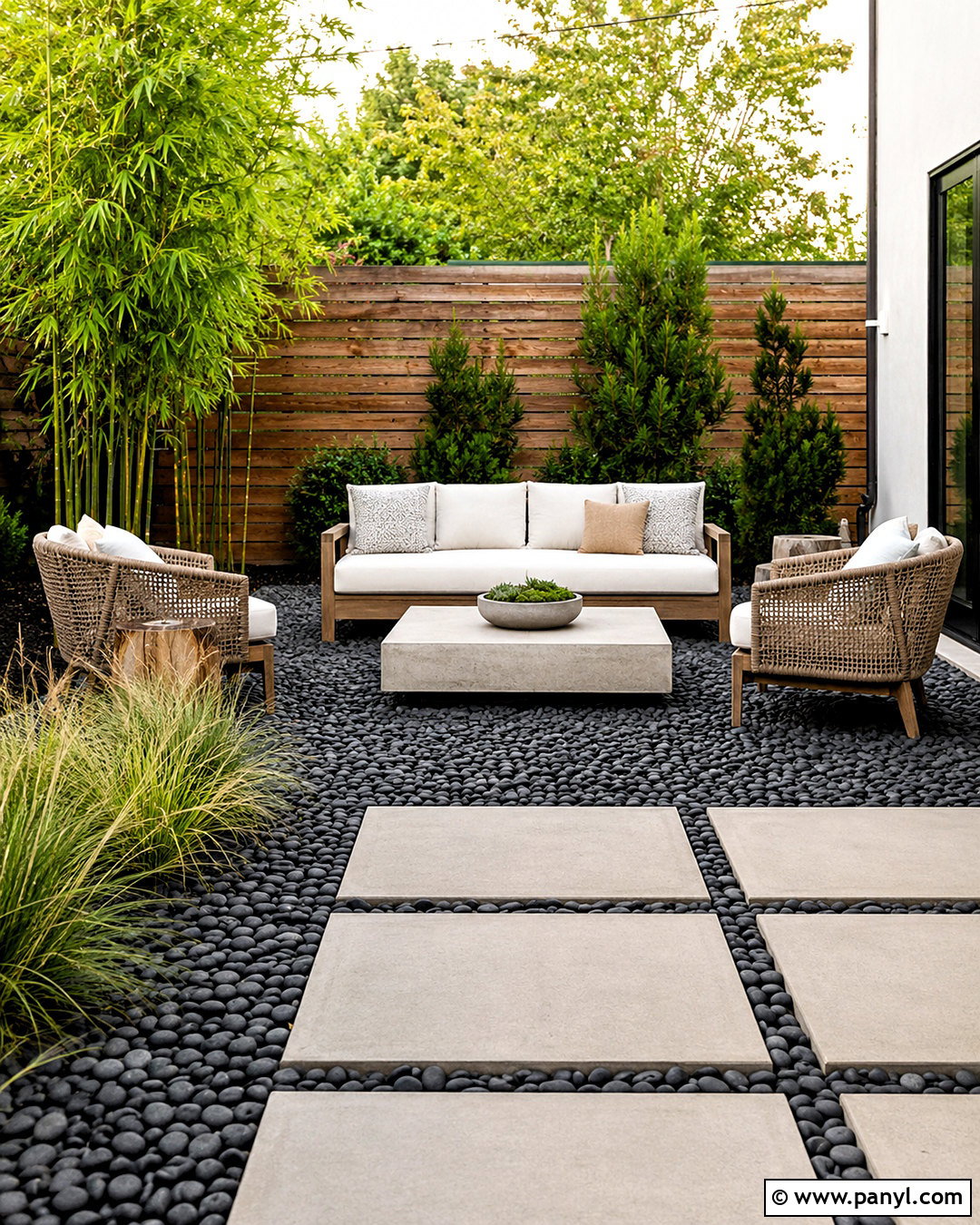 Black Pebble Stone Patio - 20 pebble stone ideas