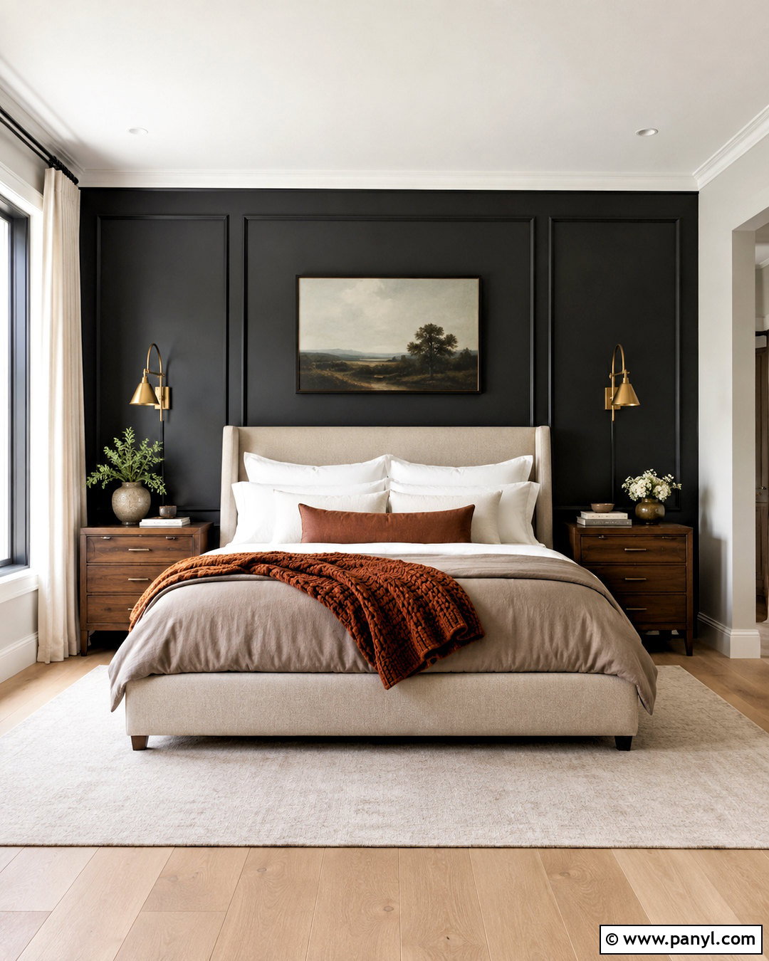 Black Picture Frame Molding Bedroom - 20 black wall paneling ideas
