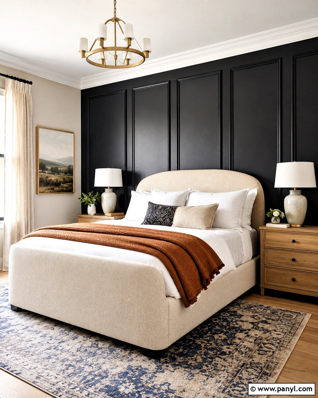 Black Picture Frame Wall Guest Room - 20 black wood accent wall ideas