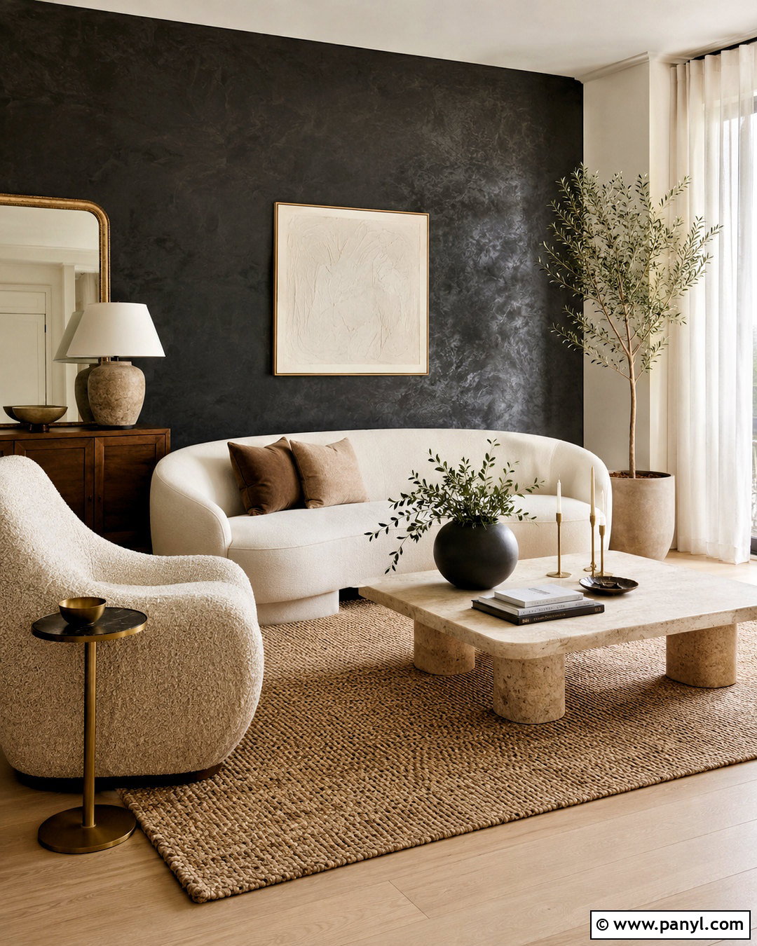 Black Plaster Accent Wall - 20 black accent wall living room ideas