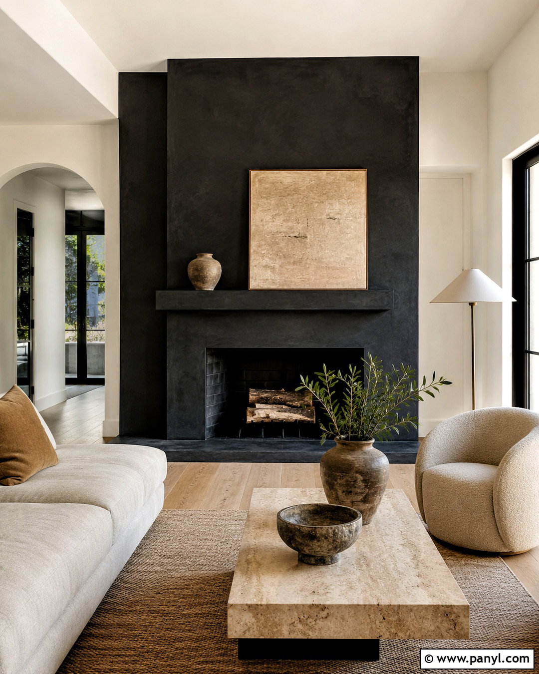 Black Plaster Fireplace - 20 dark painted fireplace ideas
