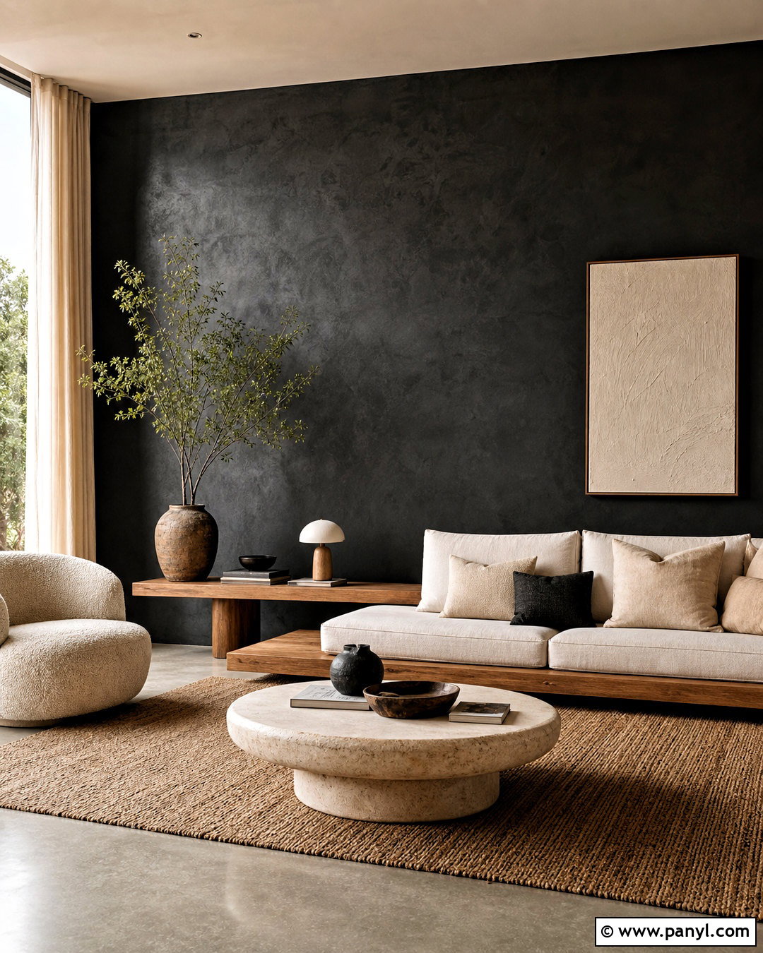 Black Plaster Wall - 20 black wall design ideas