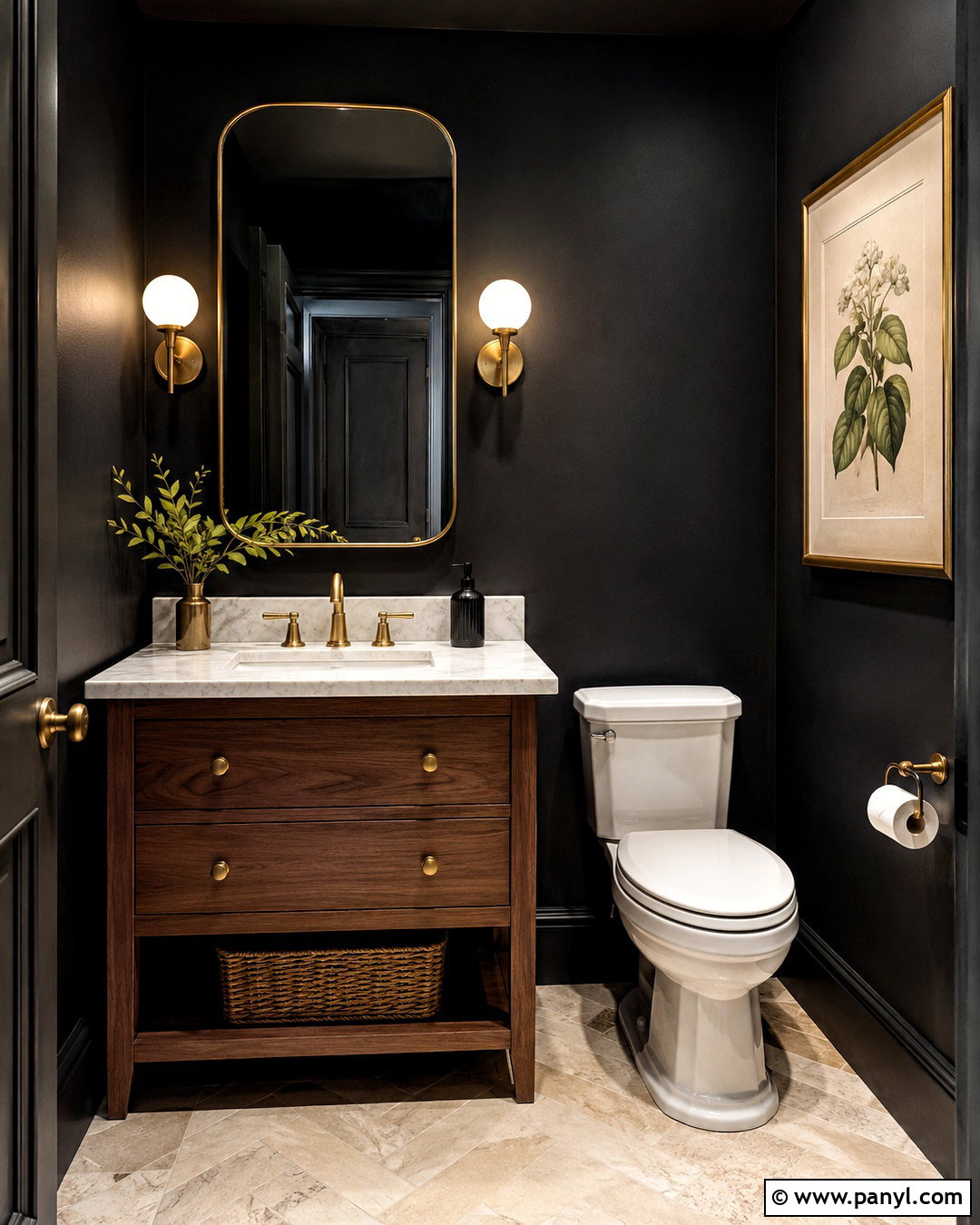 Black Powder Room Wall Color - 40 Room Wall Color Ideas