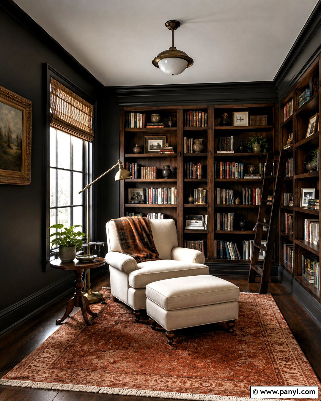 Black Reading Room Walls - 40 Black Painted Walls