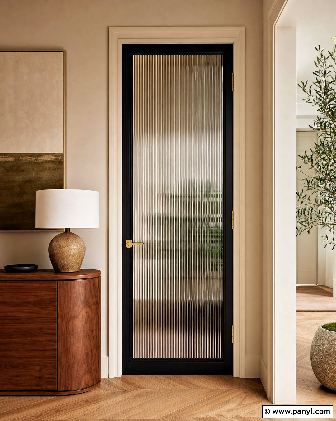 Black Reeded Glass Indoor Door - 20 black indoor doors