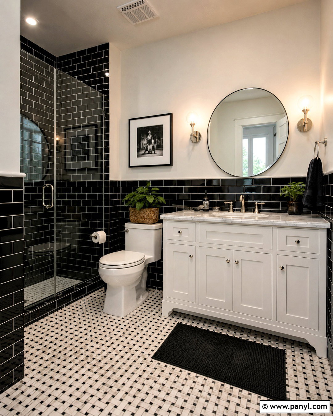 Black Restroom With Subway Tile - 20 black restroom ideas