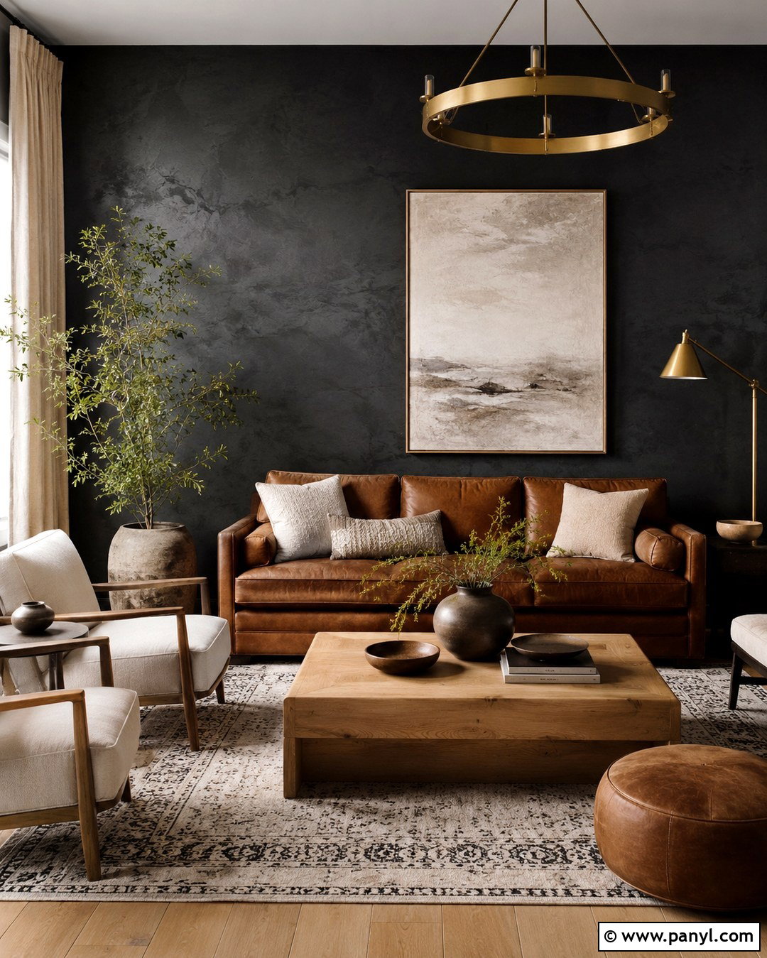 Black Roman Clay Accent Wall - 20 Roman Clay Paint Walls
