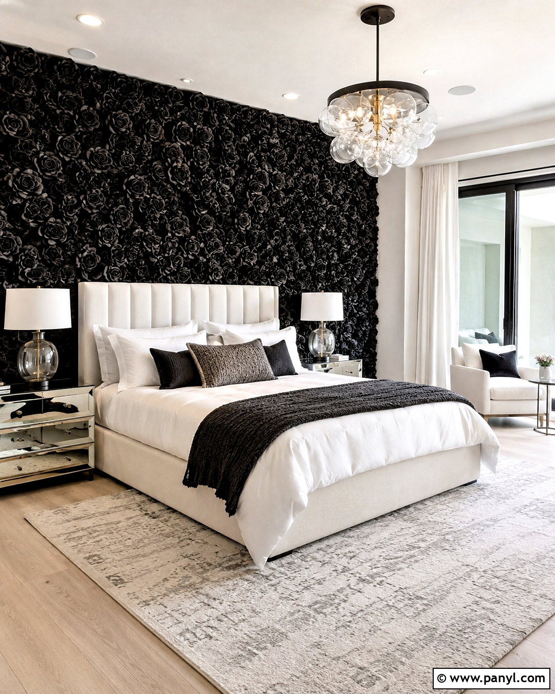 Black Rose Flower Wall - 20 black flower wall ideas