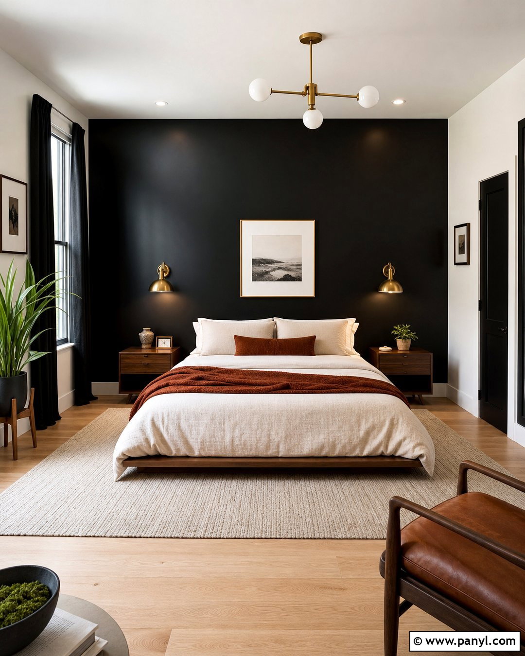Black Satin Accent Wall - 30 satin paint on walls