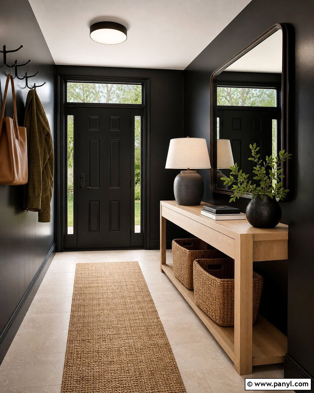 Black Semi Gloss Entryway Walls - 30 Semi Gloss Paint On Walls