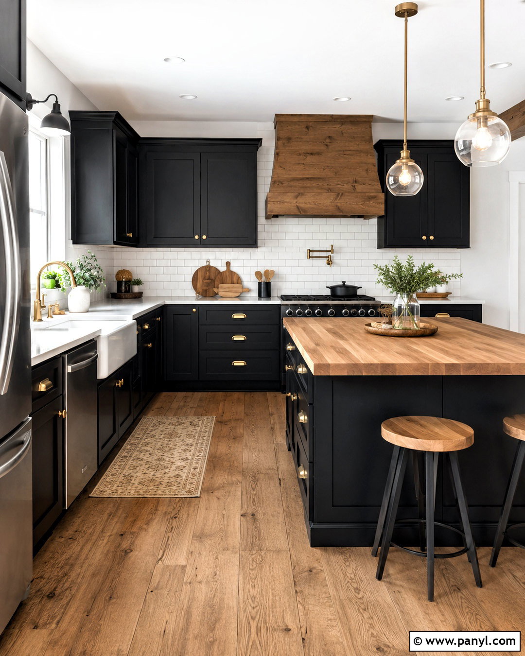 Black Shaker Kitchen With Farmhouse Details - 20 black kitchen design ideas
