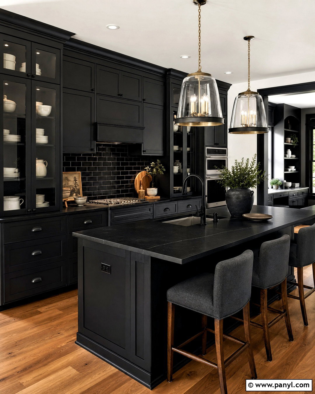Black Shaker Kitchen - 20 all black kitchen ideas