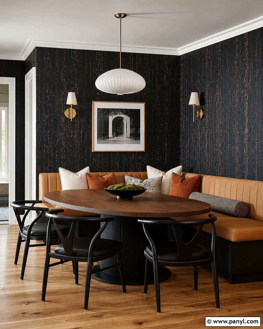Black Shimmer Banquette Wall - 35 black shimmer wall ideas