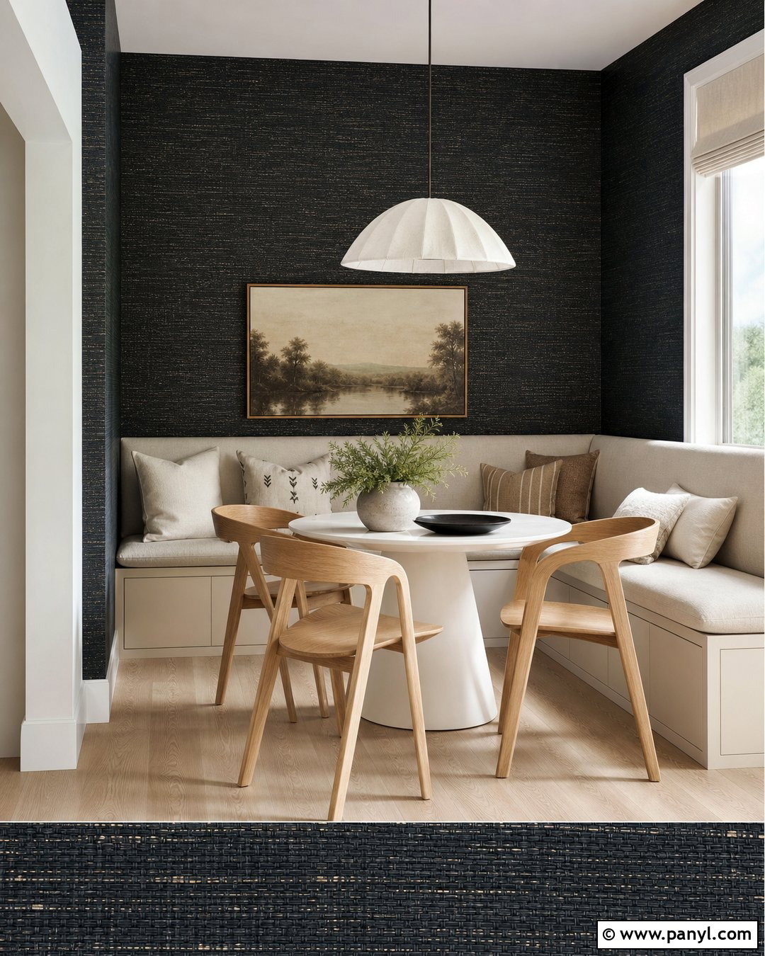 Black Shimmer Breakfast Nook Wall - 35 black shimmer wall ideas