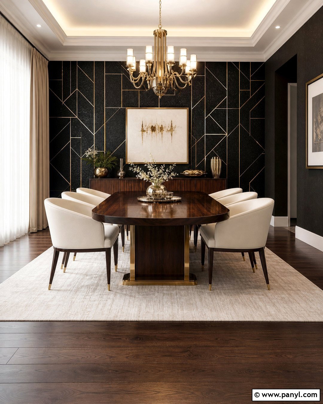 Black Shimmer Dining Room Wall - 35 black shimmer wall ideas