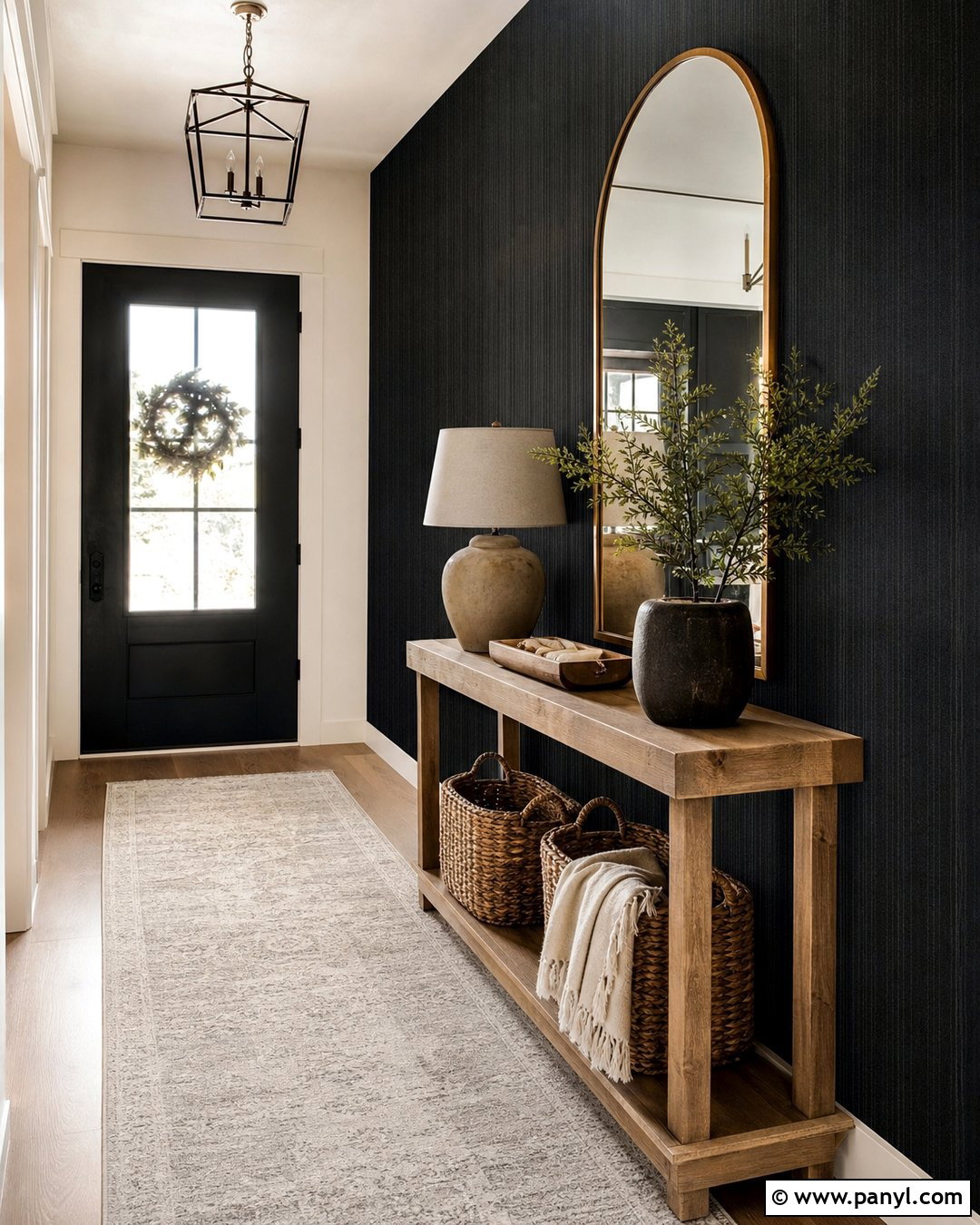 Black Shimmer Entryway Wall - 35 black shimmer wall ideas
