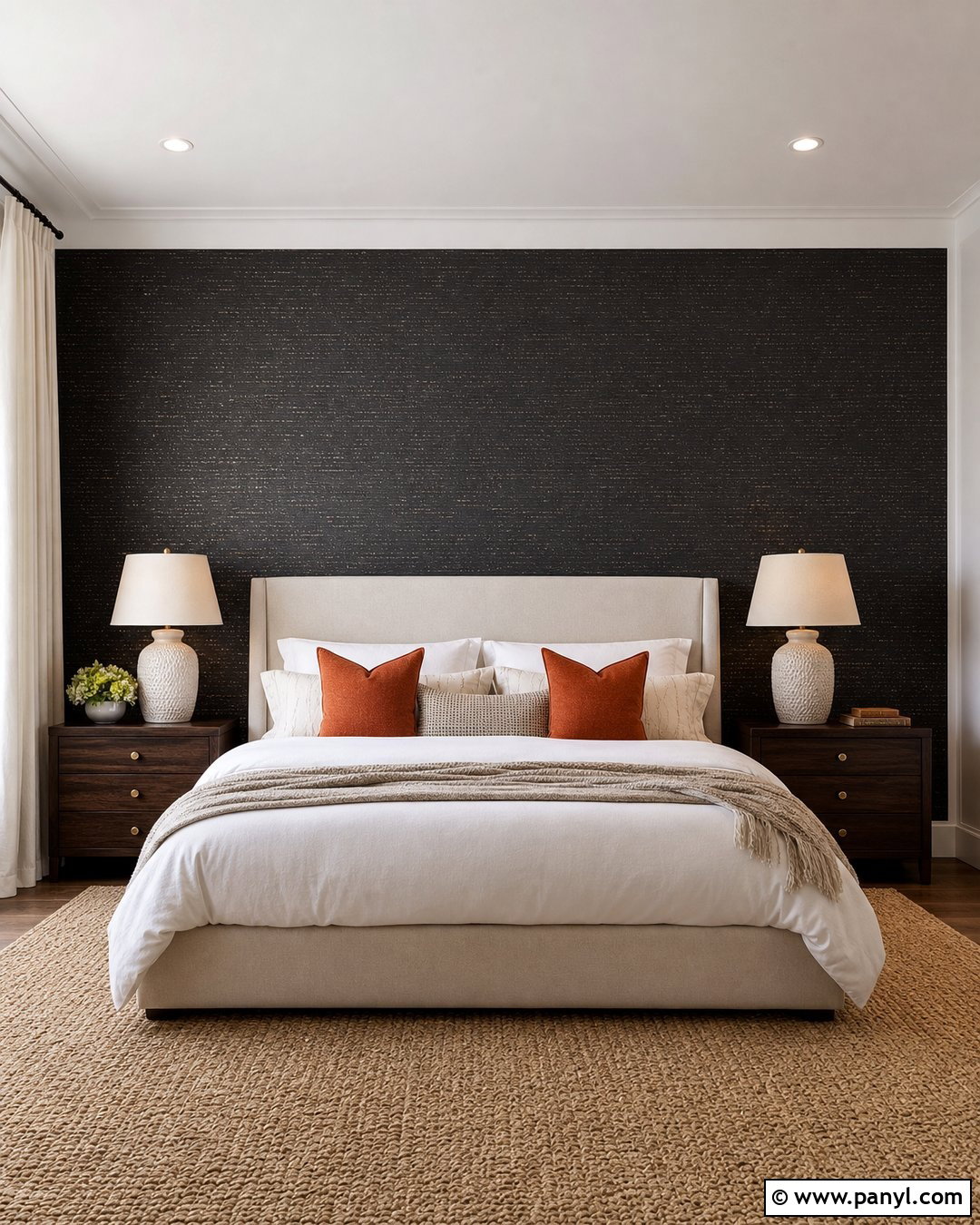 Black Shimmer Guest Bedroom Wall - 35 black shimmer wall ideas