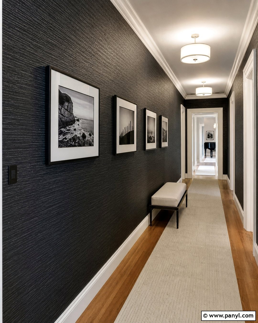 Black Shimmer Hallway Wall - 35 black shimmer wall ideas