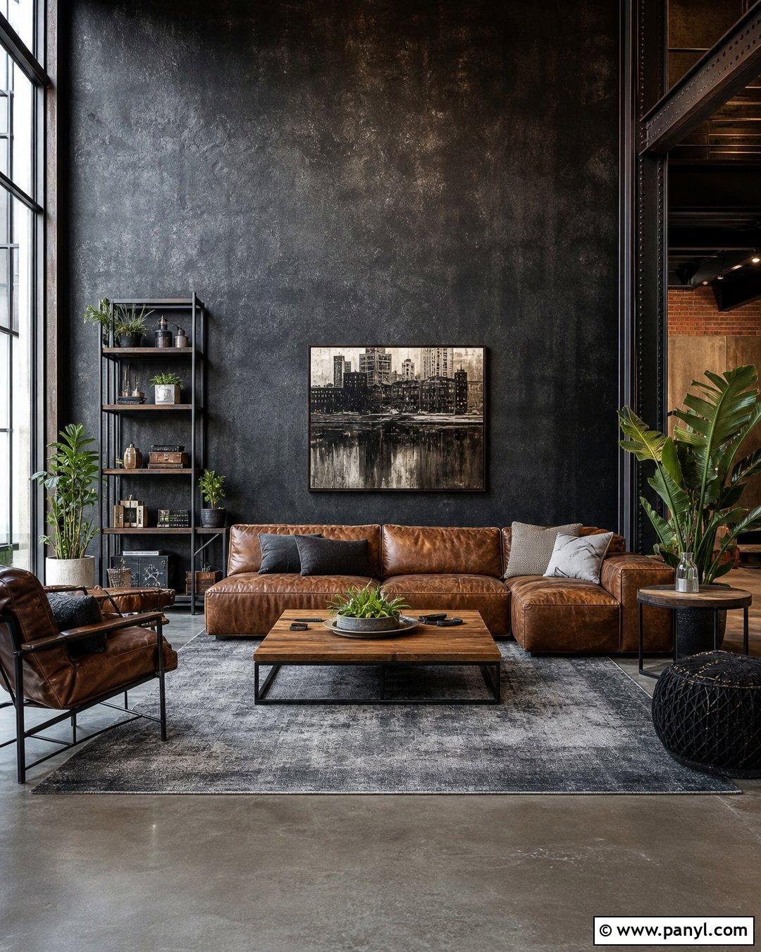 Black Shimmer Industrial Wall - 35 black shimmer wall ideas