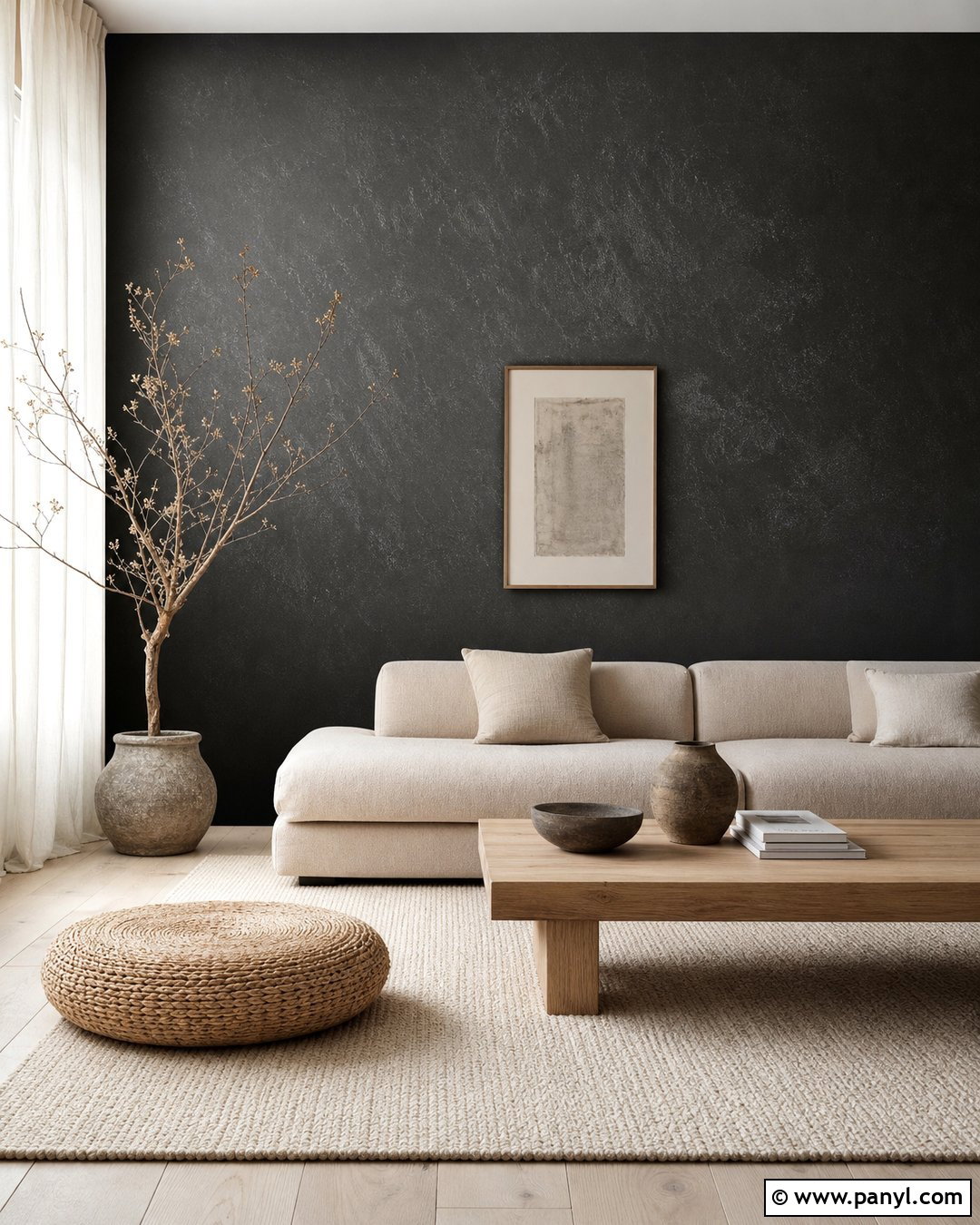 Black Shimmer Japandi Wall - 35 black shimmer wall ideas