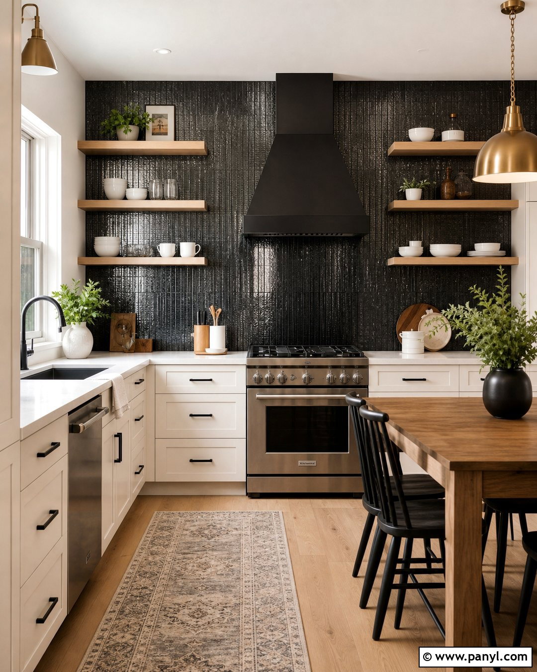 Black Shimmer Kitchen Wall - 35 black shimmer wall ideas