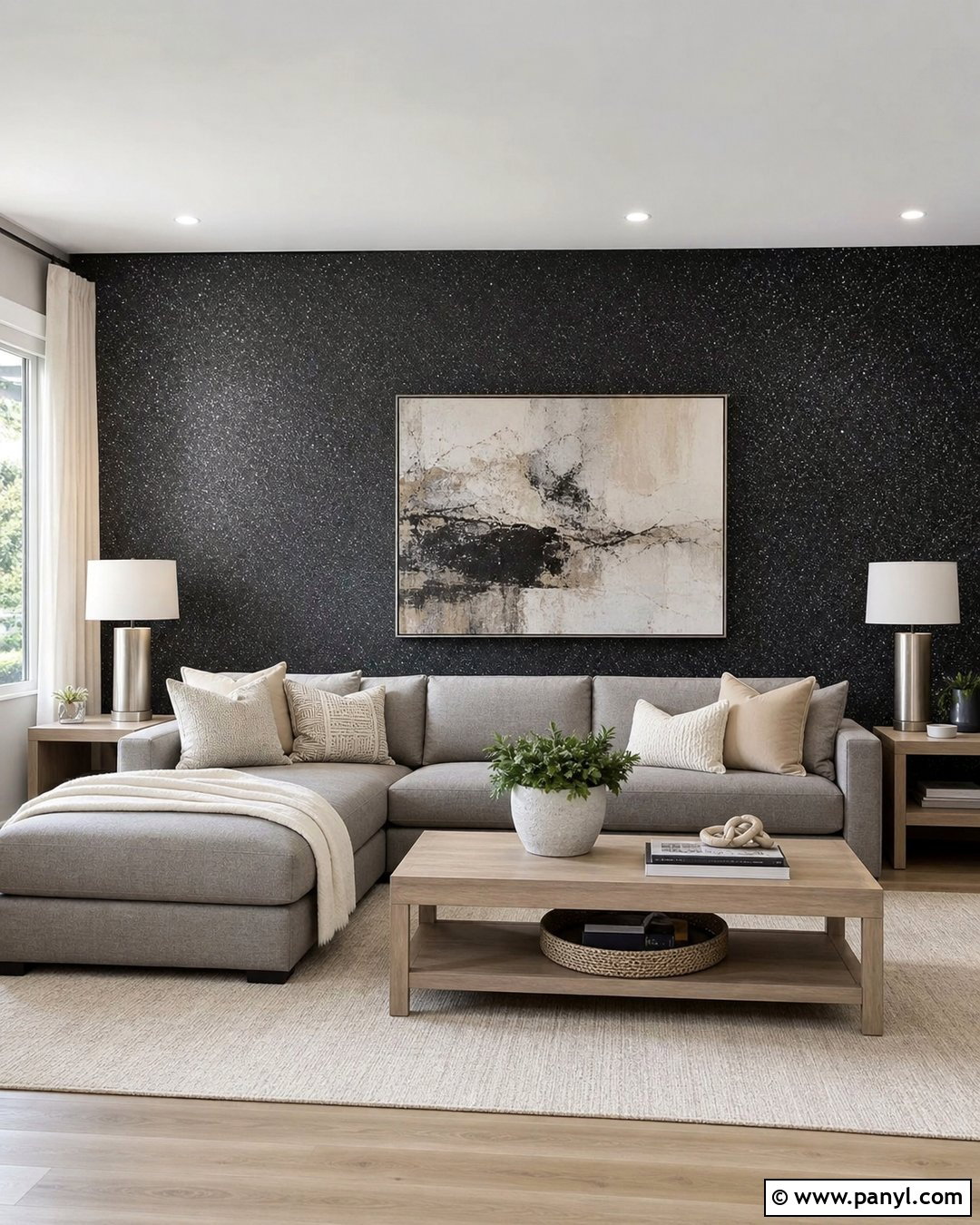 Black Shimmer Living Room Wall - 35 black shimmer wall ideas