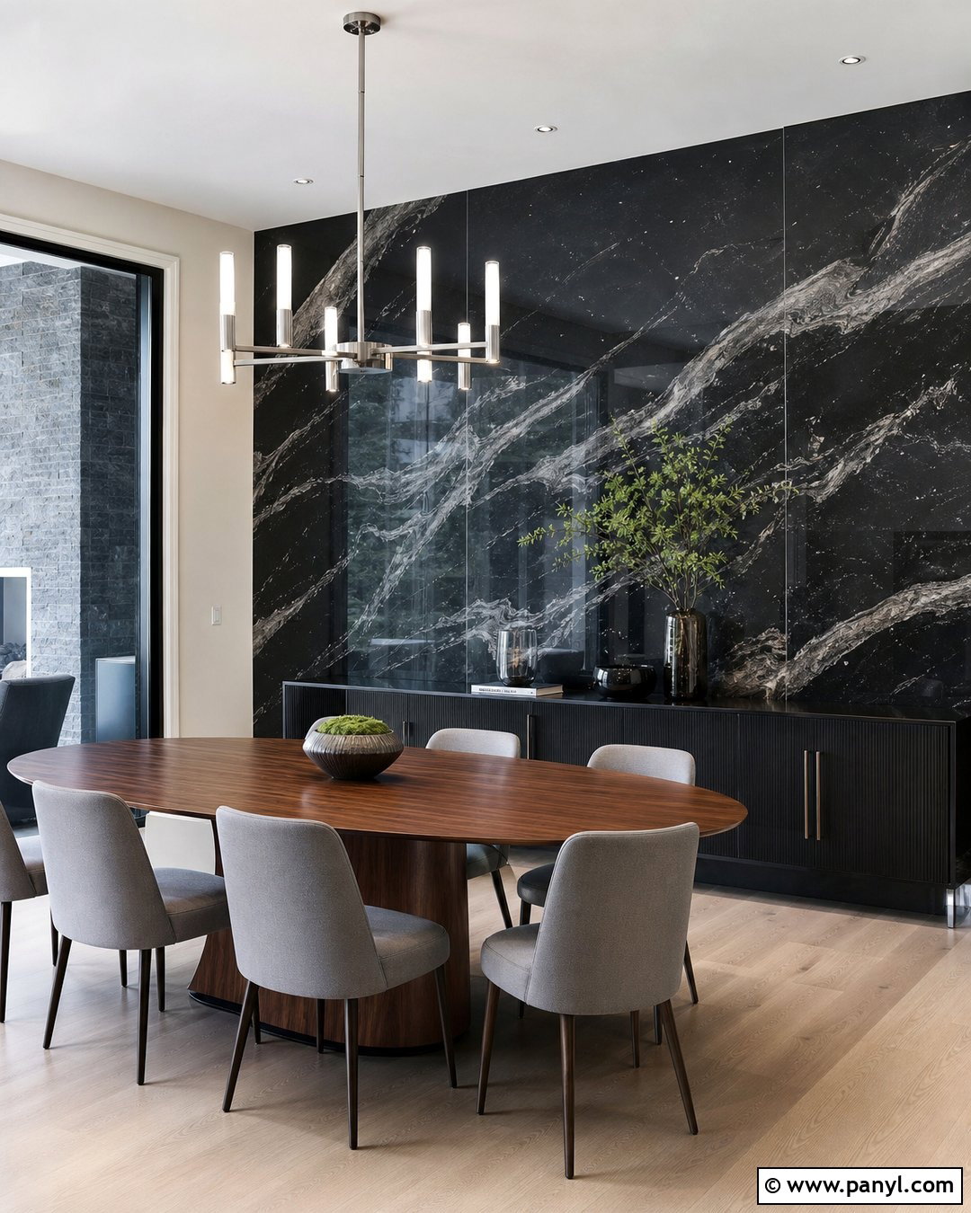 Black Shimmer Marble Wall - 35 black shimmer wall ideas
